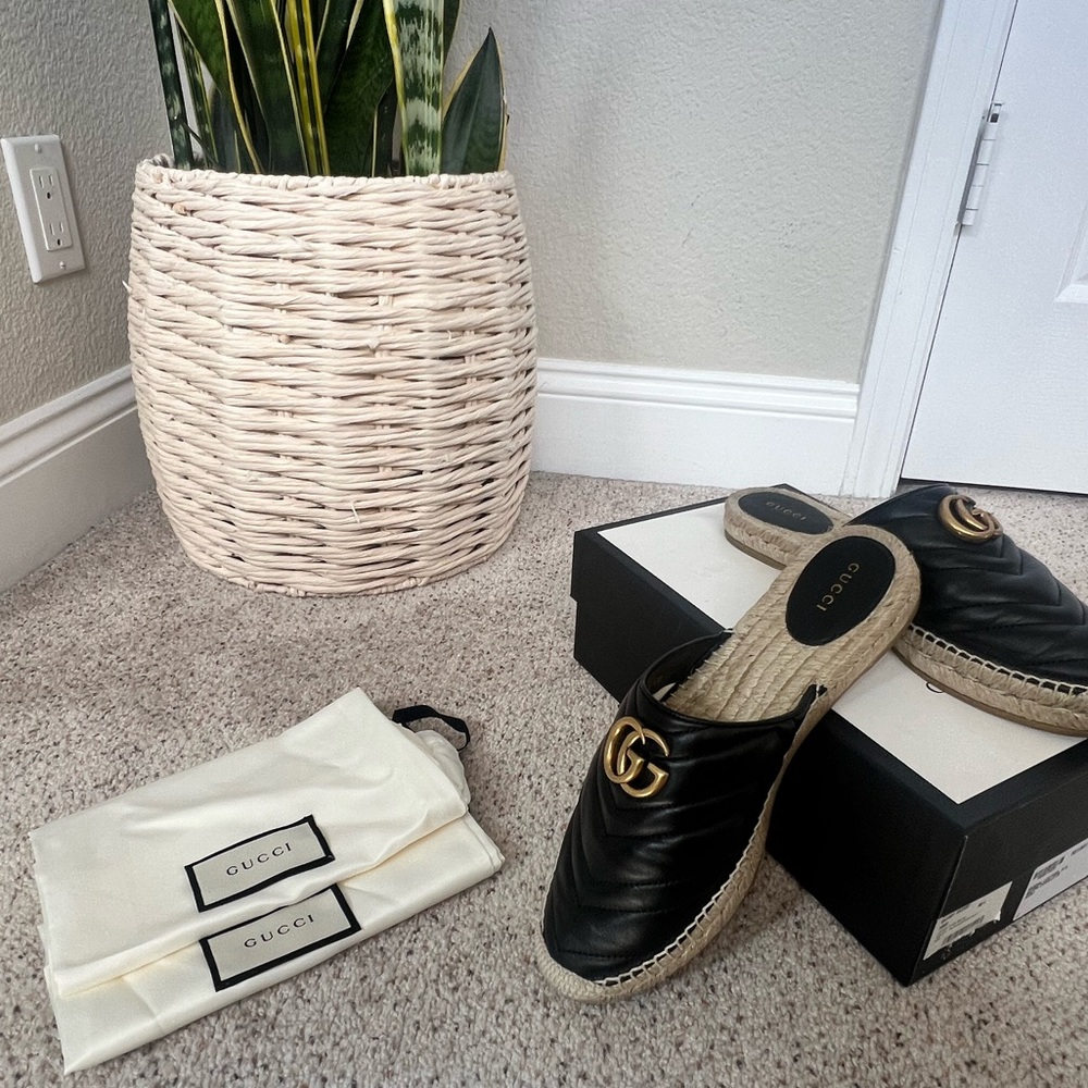 Gucci Napa Charlotte Leather Sandal Authentic